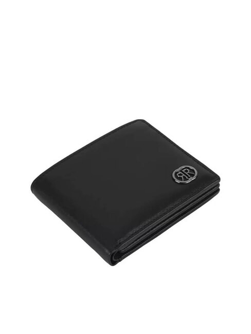 RAUL Portofel din piele cu clapă negru - Portofele bărbați