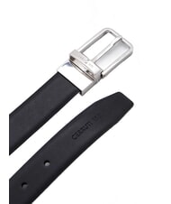CERRUTI DOUBLE Curea din piele reversibilă și scurtabilă negru/maro închis - Curele - 4