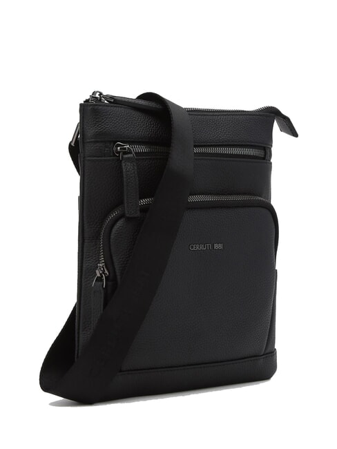 MADDOX Geantă plată din piele cu mai multe buzunare negru - Genți de umăr bărbați