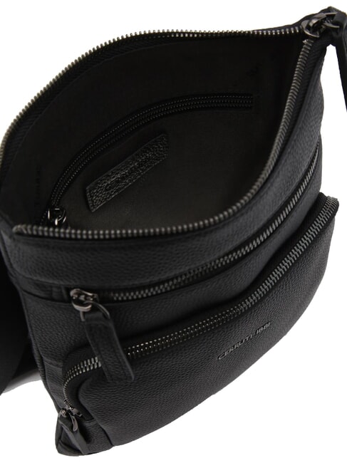 MADDOX Geantă plată din piele cu mai multe buzunare negru - Genți de umăr bărbați