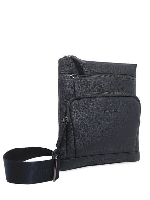 MADDOX Geantă plată din piele cu mai multe buzunare albastru - Genți de umăr bărbați