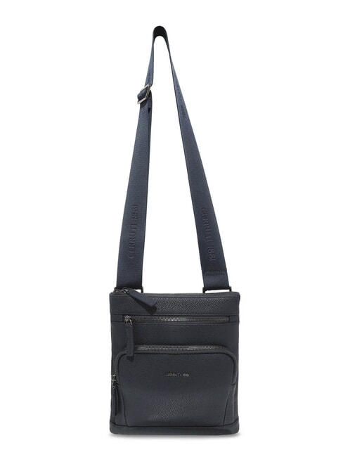 MADDOX Geantă plată din piele cu mai multe buzunare albastru - Genți de umăr bărbați