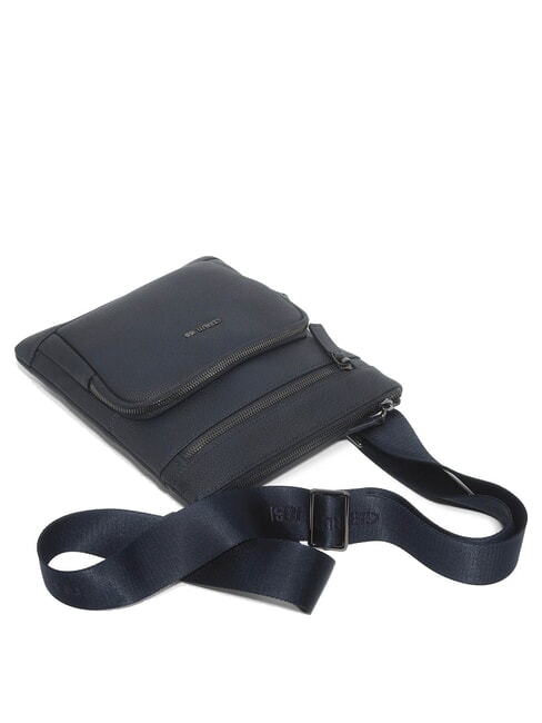 MADDOX Geantă plată din piele cu mai multe buzunare albastru - Genți de umăr bărbați