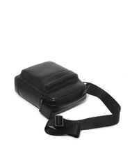 CERRUTI BRAD Geantă din piele cu buzunar negru - Genți de umăr bărbați - 6