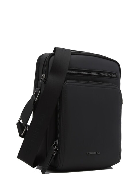 RORY Geantă din piele netedă cu buzunare multiple negru - Genți de umăr bărbați