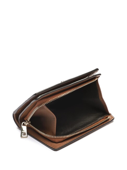 CAMELIA Portofel compact din piele coniac - Portofele femei