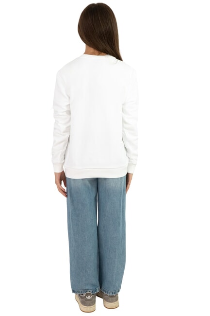 CONNECTIVE Hanorac cu guler rotund alb - Hanorac pentru bebeluși