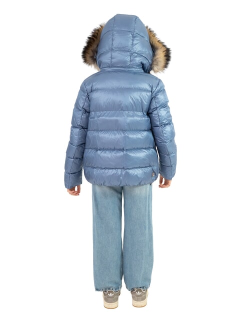 FRIENDLY Jachetă strălucitoare din puf cu glugă hidro-oțel &icirc;ntunecat - Jachete pentru copii