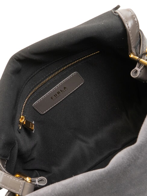 DOMUS  Geantă de umăr, piele gri urban - Genți femei