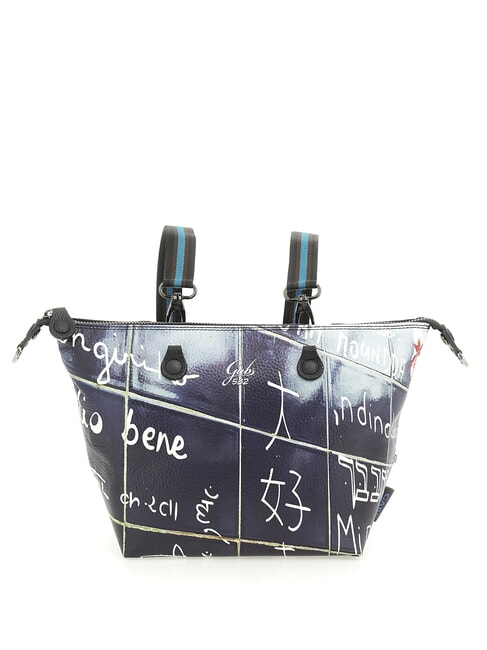 G3 PLUS MEDIUM MULTICOLOR Geantă de cumpărături plată transformabilă Te iubesc - Genți femei