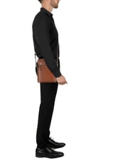 THE BRIDGE ALBERTO Geantă de piele Maro / Paladiu - Genți de umăr bărbați - 4