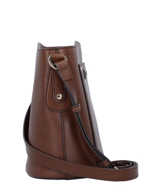 CECILIA Curea de umăr din piele BROWN - Genți femei