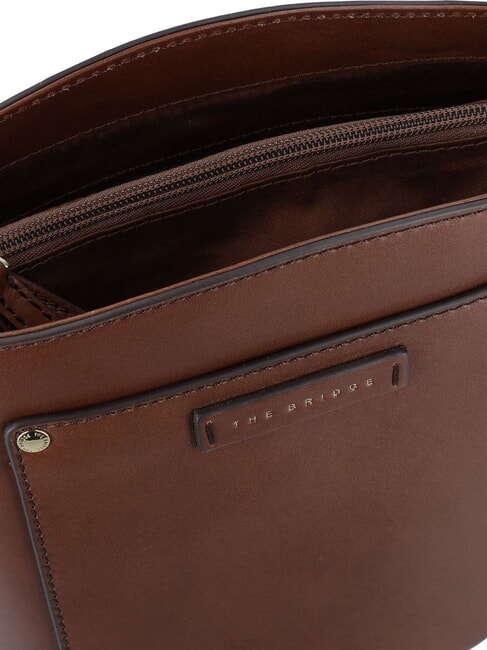 CECILIA Curea de umăr din piele BROWN - Genți femei