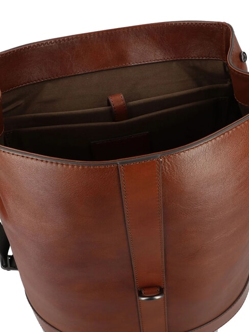 GIACOMO Rucsac pentru laptop de 13", din piele Maro / Ruteniu - Rucsacuri pentru laptop