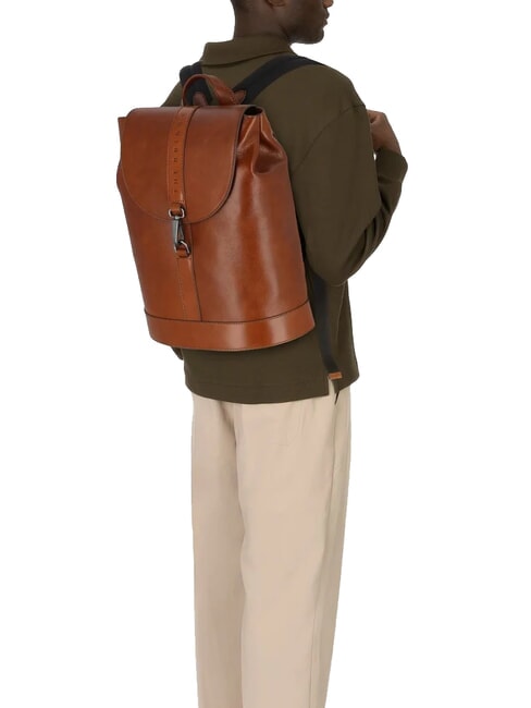 GIACOMO Rucsac pentru laptop de 13", din piele Maro / Ruteniu - Rucsacuri pentru laptop