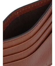 THE BRIDGE ETTORE Portcard plat din piele Maro / Ruteniu - Portofele bărbați - 3