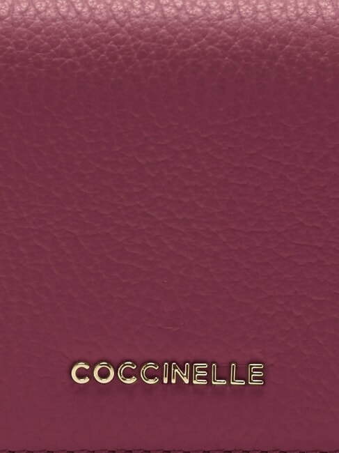 METALLIC SOFT Portofel mic din piele sangrie - Portofele femei