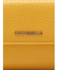 COCCINELLE METALLIC SOFT Portofel din piele pietrișată însorită - Portofele femei - 3