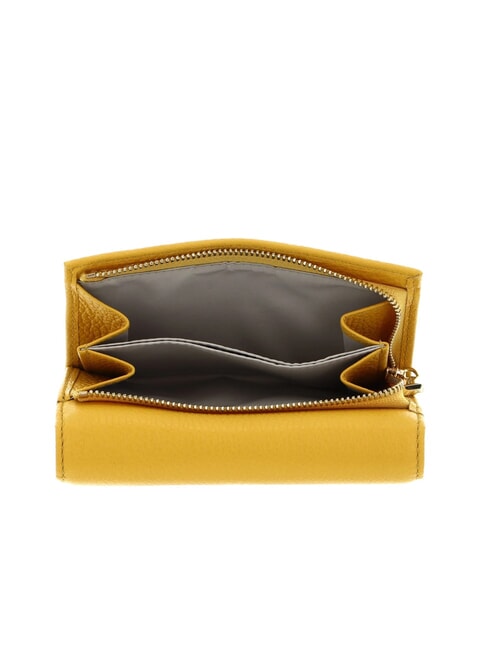 METALLIC SOFT Portofel dublu din piele ciocanita însorită - Portofele femei