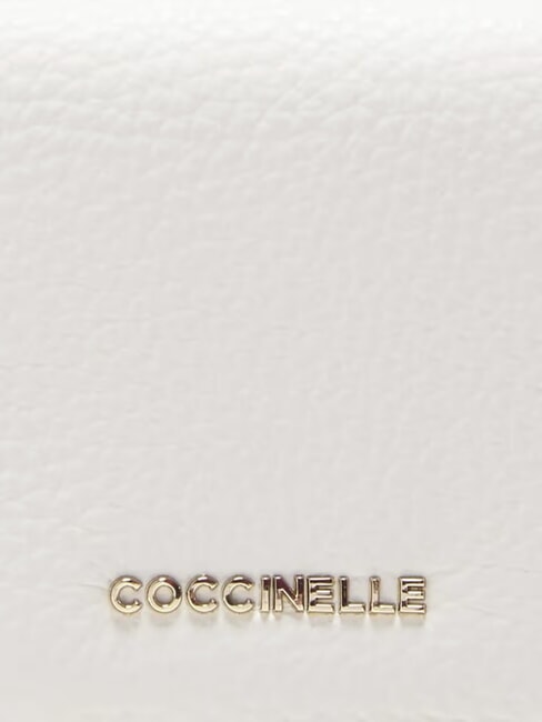 METALLIC SOFT Portofel mic din piele alb - Portofele femei