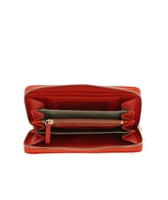 COCCINELLE METALLIC SOFT Portofel din piele texturată cu fermoar gazpacho - Portofele femei - 2
