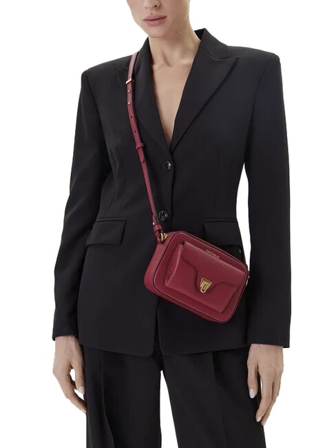 BEAT SOFT Mini geanta din piele texturata sangrie - Genți femei