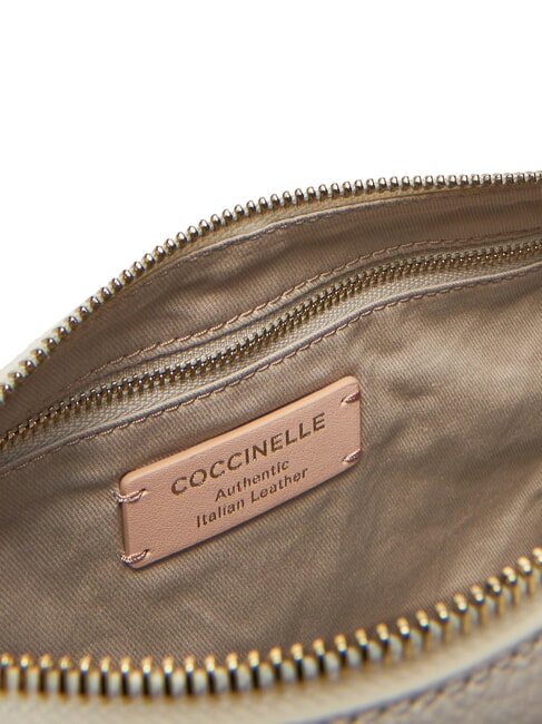 ABIGAIL Geantă de umăr din piele ciocănită alb - Genți femei