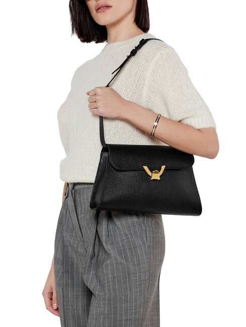 DEW Geantă de umăr medie din piele ciocănită rozete - Genți femei