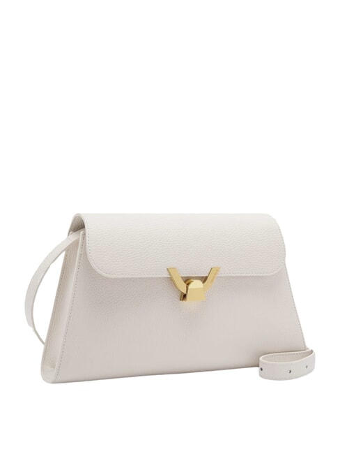 DEW Geantă de umăr medie din piele ciocănită alb - Genți femei