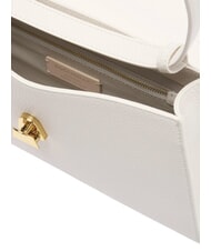 COCCINELLE DEW Geantă de umăr medie din piele ciocănită alb - Genți femei - 5