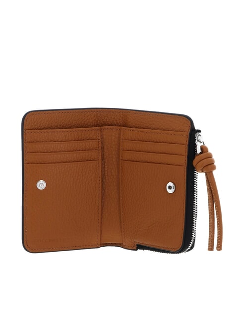 MYRTHA MAXI LOG Portofel mediu din piele cu fermoar noir/cuir - Portofele femei