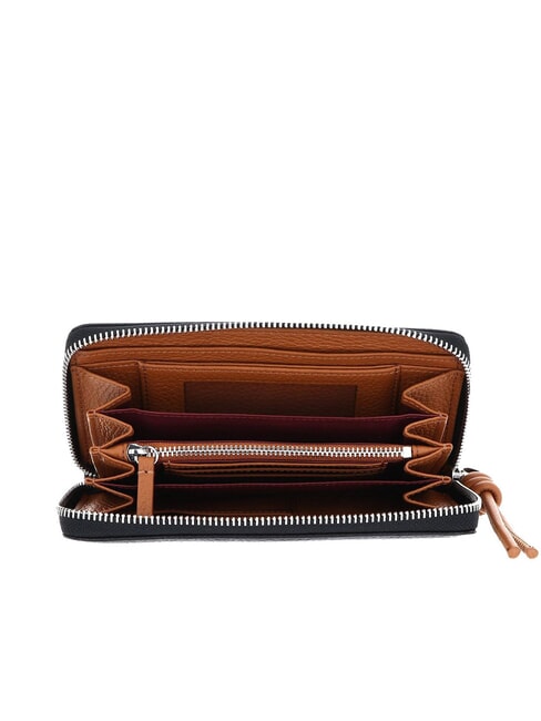 MYRTHA MAXI LOG Portofel mare din piele cu fermoar noir/cuir - Genți femei