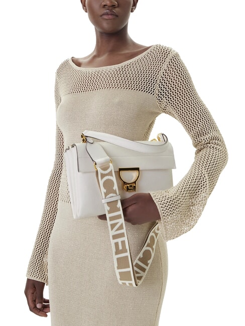 ARLETTIS SIGNATURE Geantă din piele cu curea de umăr cu logo alb - Genți femei