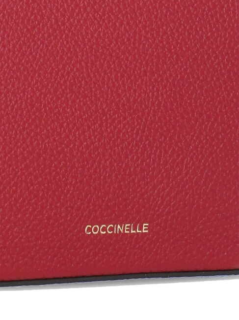 TEBE TRICOLOR Geantă de umăr mini din piele ciocănită s&acirc;nge/alb/azul - Genți femei