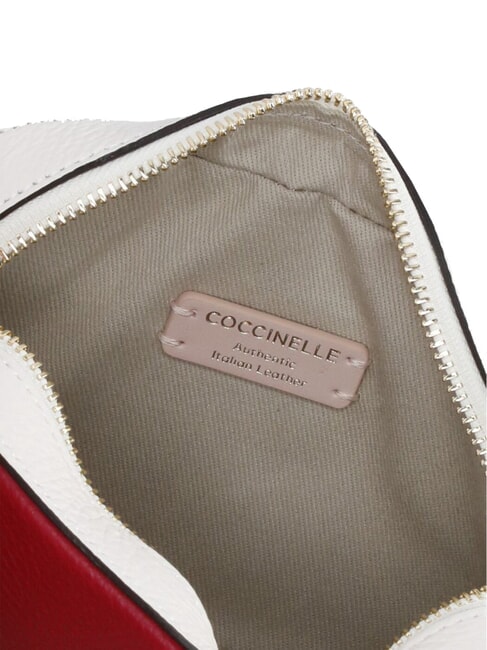 TEBE TRICOLOR Geantă de umăr mini din piele ciocănită s&acirc;nge/alb/azul - Genți femei