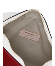 COCCINELLE TEBE TRICOLOR Geantă de umăr mini din piele ciocănită s&acirc;nge/alb/azul - Genți femei - 5