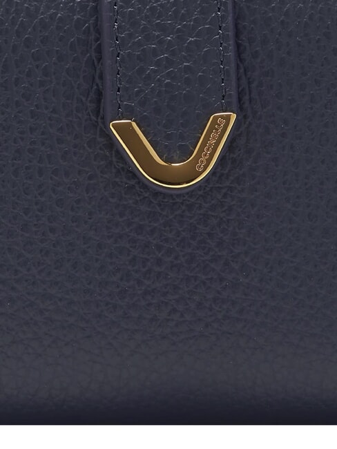 DEW Portofel mediu din piele ciocănită albastru miezul nopții - Portofele femei