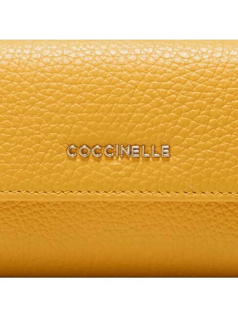 METALLIC SOFT Portcard din piele ciocănită însorită - Portofele femei