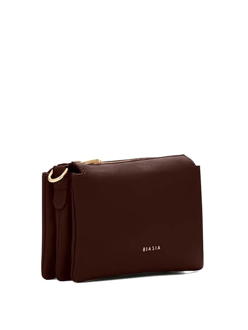 FEATHER SMALL Geantă mică de umăr din piele întuneric - Genți femei