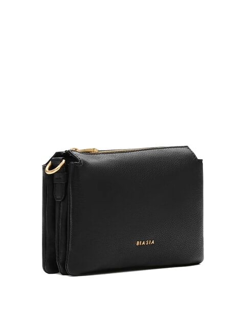 FEATHER SMALL Geantă mică de umăr din piele negru - Genți femei