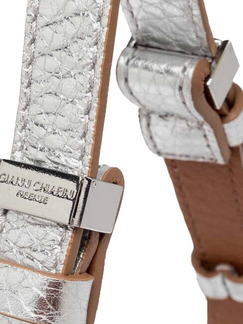 PENELOPE Geanta de umar din piele caramel argintiu - Genți femei