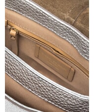 GIANNI CHIARINI HELENA ROUND Geanta din piele cu curea dubla de umar argint - Genți femei - 5