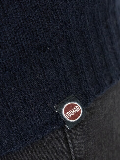 KENTY Pulover cu guler &icirc;nalt din l&acirc;nă albastru marin - Pulovere pentru bărbați