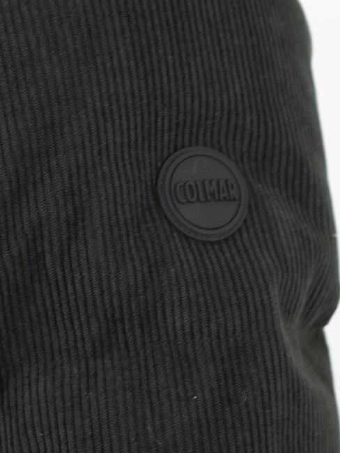 DANDY Jachetă din puf de catifea reiată cu glugă negru - Jachete fără m&acirc;neci pentru bărbați