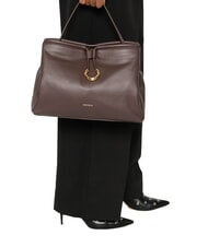 COCCINELLE LISBET Geantă de mână din piele cu curea de umăr brunetă - Genți femei - 5