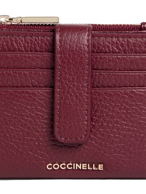 METALLIC SOFT Mini portofel din piele coacăze - Portofele femei