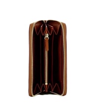 COCCINELLE METALLIC SOFT Portofel din piele texturată cu fermoar coniac - Portofele femei - 2