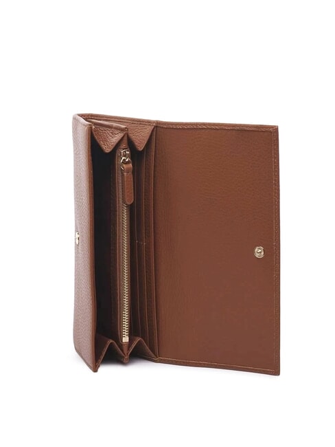 ANEMONE Portofel mare din piele coniac - Portofele femei