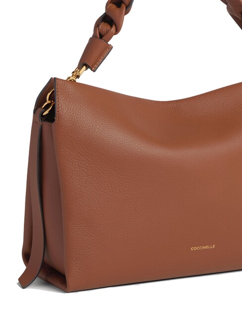 BOHEME GRANA DOUBLE Geanta de mana, cu bareta de umar, din piele coniac/negru - Genți femei