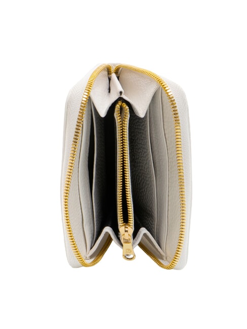 BASIC Portofel din piele mic cu fermoar alb - Portofele femei